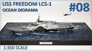 #08 USS FREEDOM - OCEAN DIORAMA ENG - diorama assembly airbrush painting helicopter cooperation