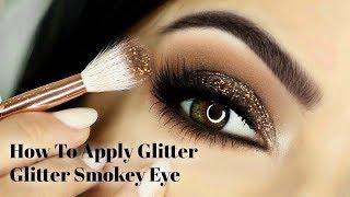 Beginners Eye Makeup Tutorial   How To Apply Glittery Smokey Eyeshadow