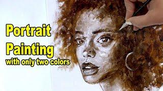 Acrylic Paint Wet in Wet  How to paint a portrait  Afro girl
