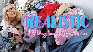 REALISTIC ALL DAY LAUNDRY WITH ME  MOM OF 3 MASSIVE LAUNDRY MOTIVATION