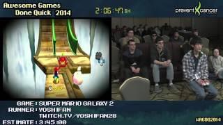 Super Mario Galaxy 2  SPEED RUN in 31443 by Yoshifan  #AGDQ 2014