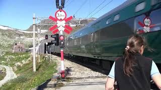 Train travel Norway Departure Bergensbanen from Finse to Bergen