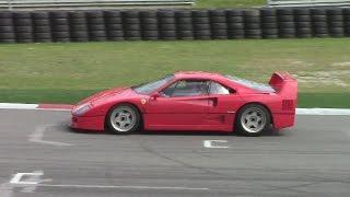 Ferrari F40 on Track Epic Sound + Backfire