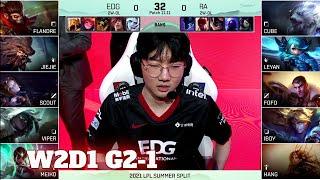 EDG vs RA - Game 1  Week 2 Day 1 LPL Summer 2021  Edward Gaming vs Rare Atom G1