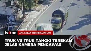 Detik-Detik Kecelakaan Truk Tabrak Truk Tangki Terekam CCTV 3 Orang Alami Luka  AKIM tvOne