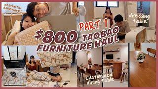 Taobao furniture haul PART 1  Dining table dressing table aesthetic homewares cute cat door mat