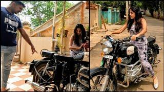 ಮೊದ್ಲು ಗಾಡಿ ಒರ್ಸು ಆಮೆಲ್ ಓಡ್ಸು  TEACHING MY SISTER THE BASICS OF A MOTORCYCLE