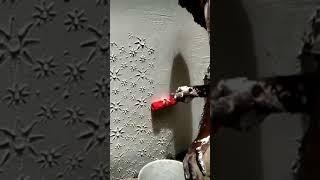 wall putty texture design with roller  #shortsvideo