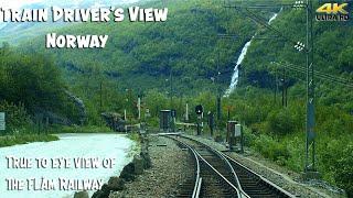 4K CAB VIEW True to eye view of the Flåm Railway Myrdal - Flåm