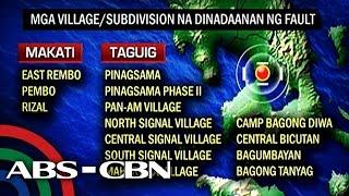 Subdivisions villages schools traversed by Valley Fault System