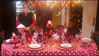 Red Valentines Tablescape - Valentines Decorating