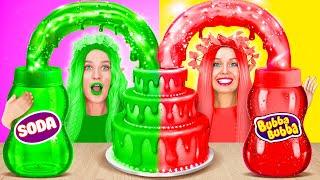 1000 LAYERS OF ONE-COLORED FOOD  Extreme Challenge Amazing Hacks & Rainbow Recipes by 123 GO