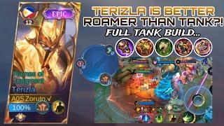 TERIZLA IS BETTER ROAMER THAN TANK HEROES? FLICKER COMBO  TERIZLA ROAM BEST BUILD & EMBLEM 2024