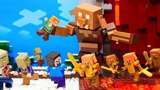 100 Players Simulate Fire and Ice Civilization In Minecraft - LEGO Animation