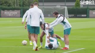 Riyad Mahrez vs Gabriel Jesus at Man City training