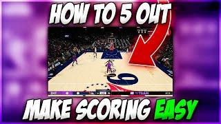 HOW TO 5 OUT IN NBA 2K24 MYTEAM HOW TO SCORE EASILY WITH THE BEST 5 OUT SPACING