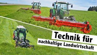 Technik für nachhaltige Landwirtschaft  BB Umwelttechnik Kammschwader und Doppelmessermähwerk