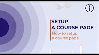 SETUP A COURSE PAGE