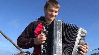 Playing on accordion