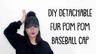 DIY Detachable Fur Pom Pom Baseball Cap