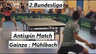 ANTISPIN MATCH  Mehr als nur den Schläger rein halten  C.Mühlbach2310TTR  A.Gainza2263TTR