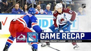 Avalanche @ Rangers 25  NHL Highlights 2024