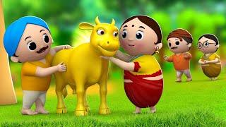 सुनहरी गाय की मूर्ति - Golden Cow Statue Story Hindi Kahaniya 3D Animated Moral Stories JOJO TV Kids