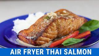 Air-fryer Salmon with Thai Coconut Curry Sauce