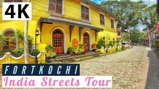 Exploring Fort Kochi Streets  Dutch Cemetery to Vasco Da Gama Square  Indian Streets 4K Walking