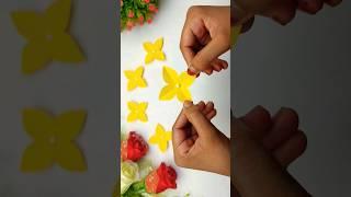 4 Leaf Patel Paper Flowers Making Easy #shorts #crafts