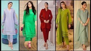 Trending new plain suit designs 2024 for summer  simple causal lawn cotton dress designing ideas