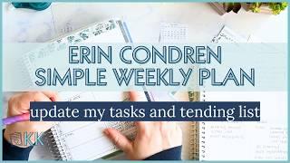 Erin Condren Functional Plan with Me Simple Weekly Overview Monthly Planner  Update my Tending List