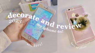 iphone 6s decorate and review in 2023  back up phone + cute case and pop socket