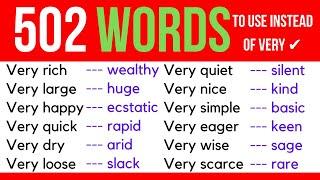 Do not say VERY any longer Use more Interesting and Simple Alternatives to Expand your Vocabulary