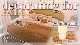 decorating my BLOXBURG apartment for FALLHALLOWEEN 