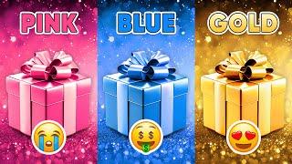 Choose Your Gift... Pink Blue or Gold ⭐️ How Lucky Are You?  Quiz Kingdom