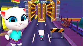 Talking Tom Gold Run  Neon Angela Fights Raccoon Boss in Las Vegas  iPad Games