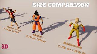 Anime Characters Size Comparison 3D  2020 3D Comparison