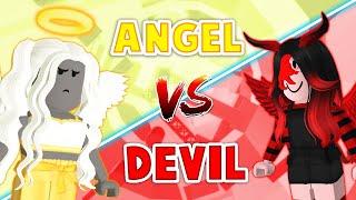 ANGEL Vs DEVIL Tower Of Hell With My Twin Sister Roblox