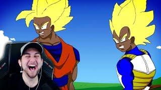 Cell is... RACIST?  Kaggy Reacts to If Goku and Vegeta were Black PART 2 Dbz Parody