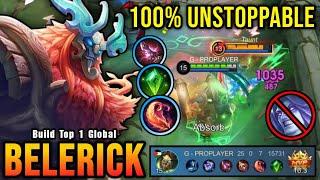 25 Kills No Death Belerick Damage Build 100% Unstoppable - Build Top 1 Global Belerick  MLBB