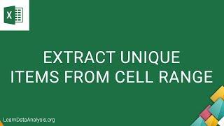 Extract Unique Values From a List using a formula in Excel  MS Excel Tutorial