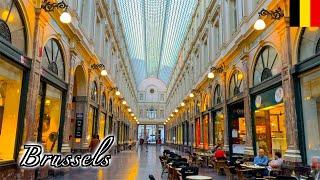 Brussels Summer Walk - Royal Gallery of Saint Hubert -【4K 60fps】