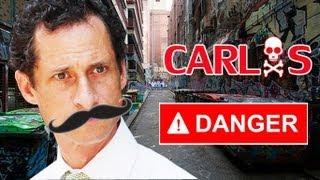 Carlos Danger aka Anthony Weiner stands erect