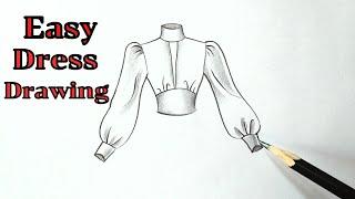 How to draw a beautiful dress drawinggirl top design easy for beginners drawing clothes designs