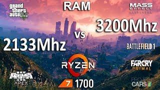 2133Mhz vs 3200Mhz RAM Test in 6 Games Ryzen 7 1700