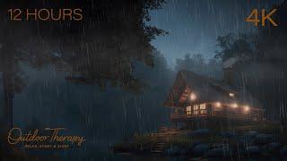 Deep Sleep Thunderstorm 12 Hours of Rain & Thunder Sounds at Night by the Lake  RELAX  STUDY