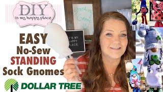 Learn to make these mind blowing Easy DIY Craft No Sew Standing Sock Gnomes - Dollar Tree Tutorial.