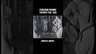 Rare- Sparring for the 1964 Muay Thai vs. Kyokushin challenge fights. #kyokushin #masoyama #muaythai