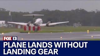 WATCH Plane lands safely without landing gear